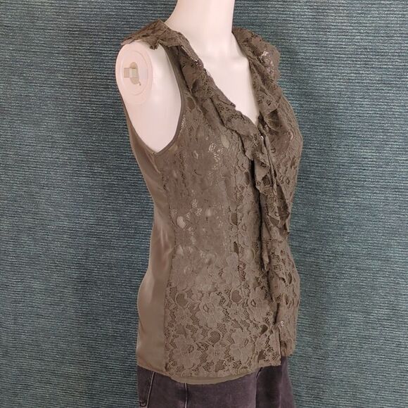 Banana Republic Lace Vest-Top Olive Green - Picture 7 of 11